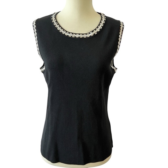 Debbie Morgan Tops - DEBBIE MORGAN TANK TOP SWEATER SZ M EMBELLISHED CAREER OFFICE STATEMENT PIECE